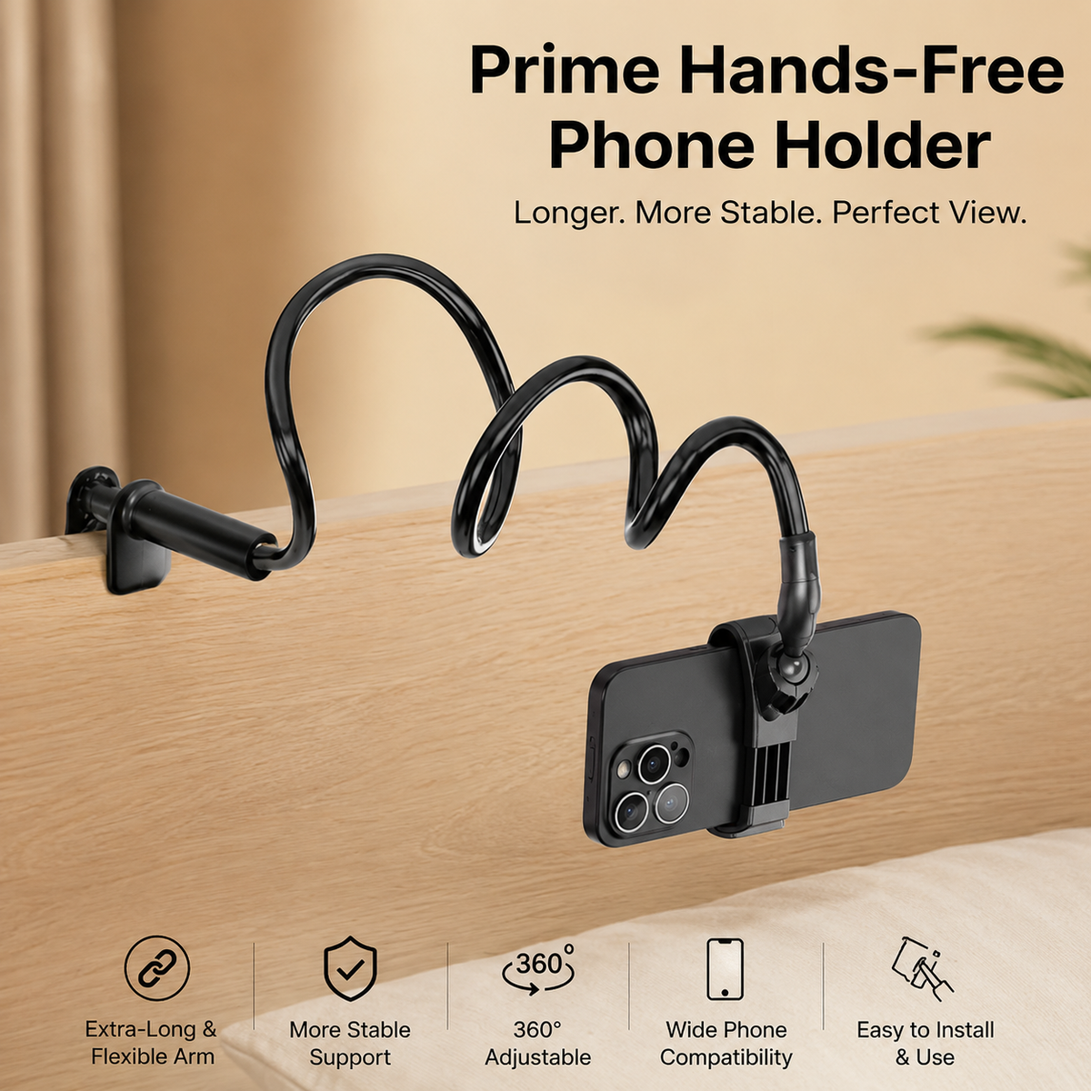 PrimeFlex 360° Bedside Phone Mount