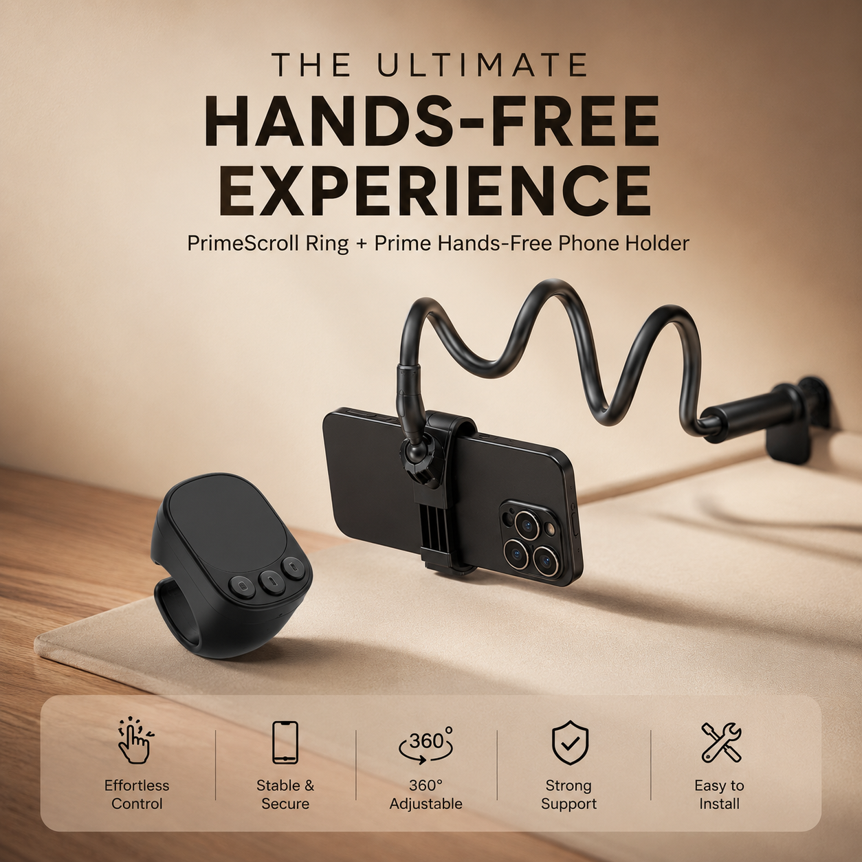 PrimeScroll Ring — Wireless Bluetooth Remote & Scroller